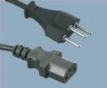 瑞士CH型 12 SEV 1011三芯插头配IEC 60320 C13电源线
