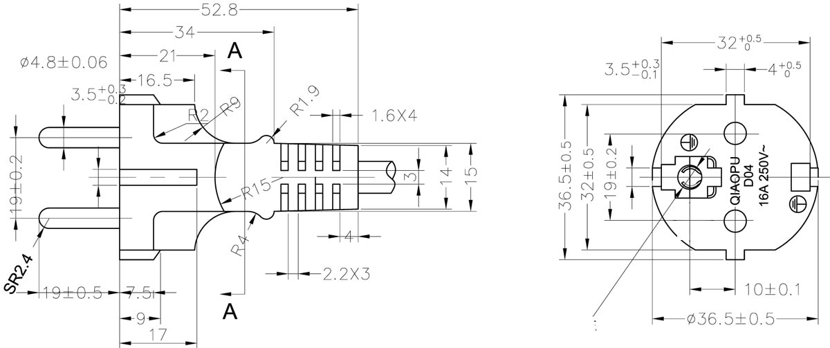 CEE7/7 Schuko电源线