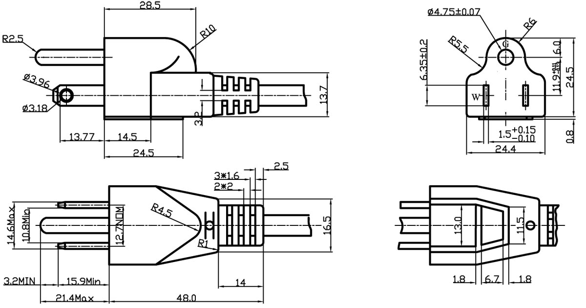 NEMA5-15P美国UL/CSA认证电源线