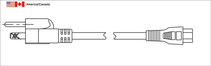 美标NEMA5-15P插头配IEC 60320 C5电源线