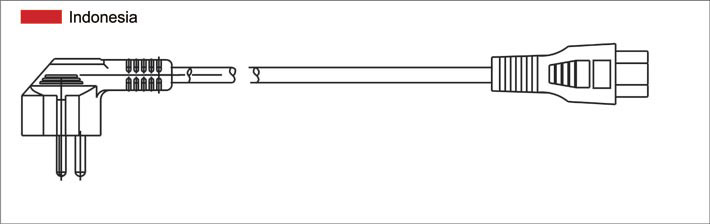 印尼SNI插头配IEC 60320 C5电源线