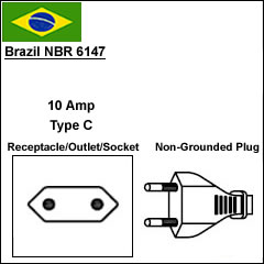巴西 NBR 6147两芯电源线