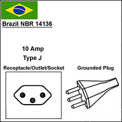 巴西NBR 14136电源线