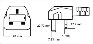 英国带保险丝电源线插头图纸
