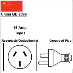国标CCC 16A GB2099电源线插头