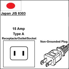 日本 JIS 8303 7A电源线插头