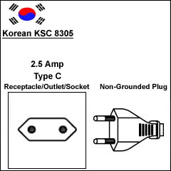 韩国 KSC 8305 两芯电源线