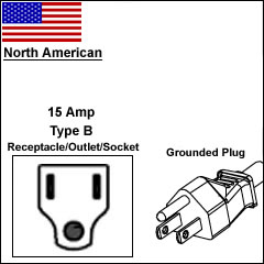 北美15A三芯插头