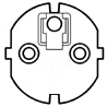 法国NF C61-303 插针直径4.8mm 插针外露长度19mm 附带直径4.8mm接地孔 16A插头