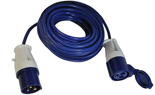 16A 230V 2P+E IEC 60309延长线配PVC蓝色塑料线 Y04