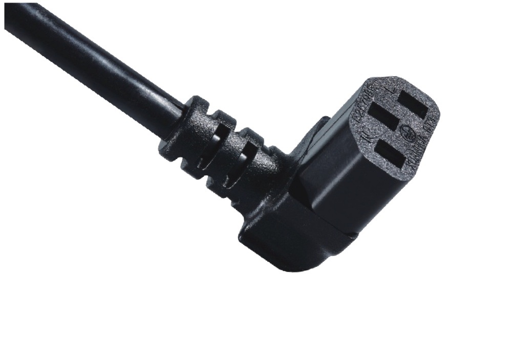IEC 60320 C13 L型垂直90°弯头锄头型品字尾电源线