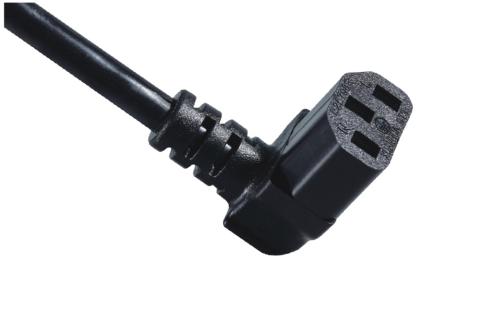 IEC 60320 C13 L型垂直90°弯头锄头型品字尾电源线