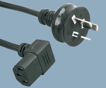 澳大利亚AS/NZS 3112插头配IEC 60320 C13左弯电源线